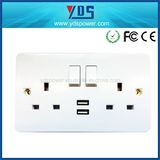 New Style USB Wall Socket UK Type 5V 2.1A with Switch and LED Light