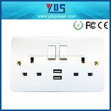 New Style USB Wall Socket UK Type 5V 2.1A with Switch and LED Light