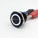 22mm Black Body White 3V LED Latching Push Button Switch