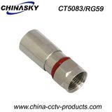 Water-Proof CCTV Male Compression F Plug for Rg59 Cable (CT5083/RG59)