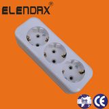 10/16A 3 Way EU Style Power Strip Socket with Earth (E8003E)