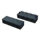8p8c Plastic RJ45 1*4 Ports Connector Without Shielding with Shielding