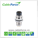 M8 3pin Male Panel Mount Connector Circular Connector for Factory Automation with PCB Contacts