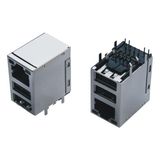 Shielded Integrated RJ45 Jack with Dual USB Ports