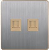 British Standard Stainless Double Internet/Doubletelephone/Telephone+Internet Socket