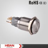 UL Ce TUV RoHS 16mm IP67 Flat Latching Push Button Switch