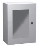 NEMA Type 3 IP12 Industrial Carbon Steel Single Window Quarter Turn Door with Latching Handle Wall Mount Electrical Cabinet