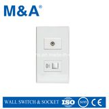 Ma70 Series 1 Gang TV Socket and 2 Core Socket