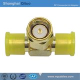 RF Connector Adaptor SMA Triple Coaxial Female Jack-Male Plug-Female Jack