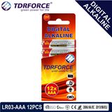 1.5V China Manufacture Digital Primary Alkaline Dry Battery (LR03-AAA 12PCS)