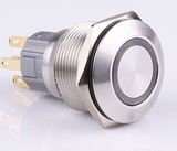 19mm Ring Illuminated LED Latching 1no Momentary Push Button Switch