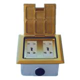 Square Golden AV Telephone Microphone 4 5 6gang Floor Socket