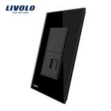 Livolo Us Standard 1-Gang Telephone Socket with Glass Panel, Vl-C591t-12