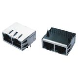 1000 Base-Tx Dual Port 10pin Network Jack CAT6 RJ45 Connector