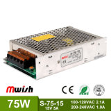 75W DC15V 5A Switching Power Supply with Ce RoHS