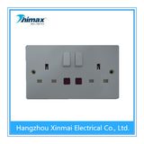 BS 1363 13AMP 2gang Switched Socket with Single Pole and Neon