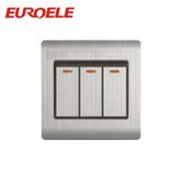 Stainless Steel Panel Three Gang Two Way Wall Switch