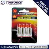 Mercury&Cadmium Free China Supplier Digital Alkaline Battery (LR03-AAA 8PCS)