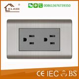 Brushed Stainless Steel Double Electrical 6 Pin Light Socket