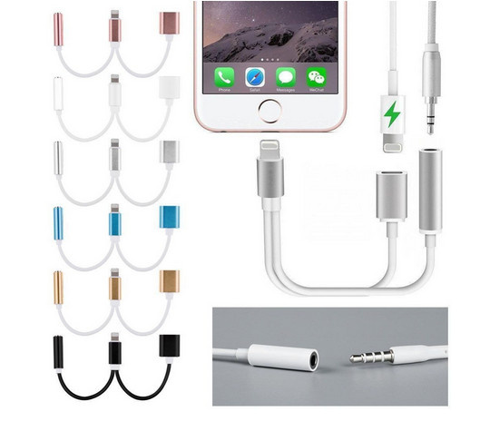 2017 Supper Hot 2 in 1 Headphone Jack Adapter & Charging Adapter for iPhone 7 7plus