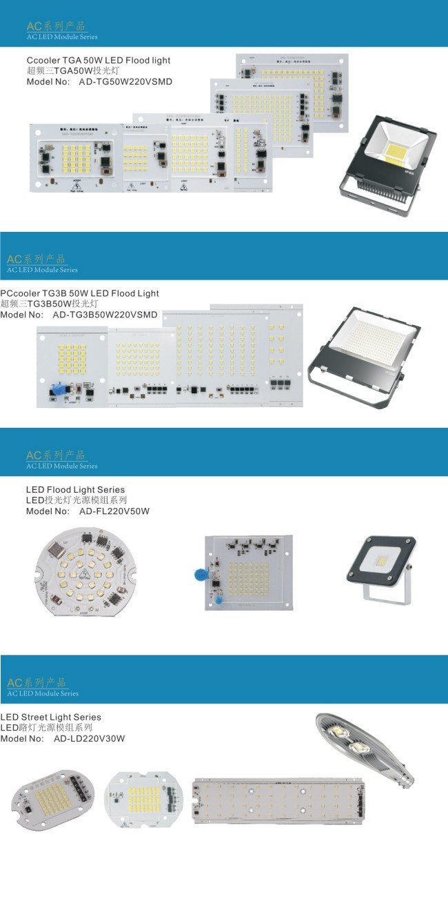 IC LED PCB Board Linear Constant Current Driver for Driverless LED Flood Light 20W (10W 20W 30W 50W 80W 100W 150W 200W)