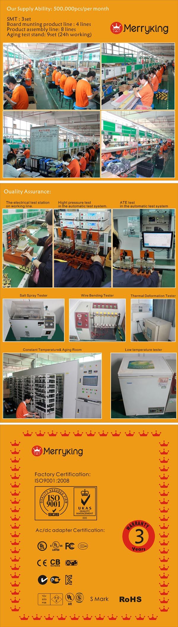 Free Sample AC DC Adaptor DOE VI Switching Power Supply