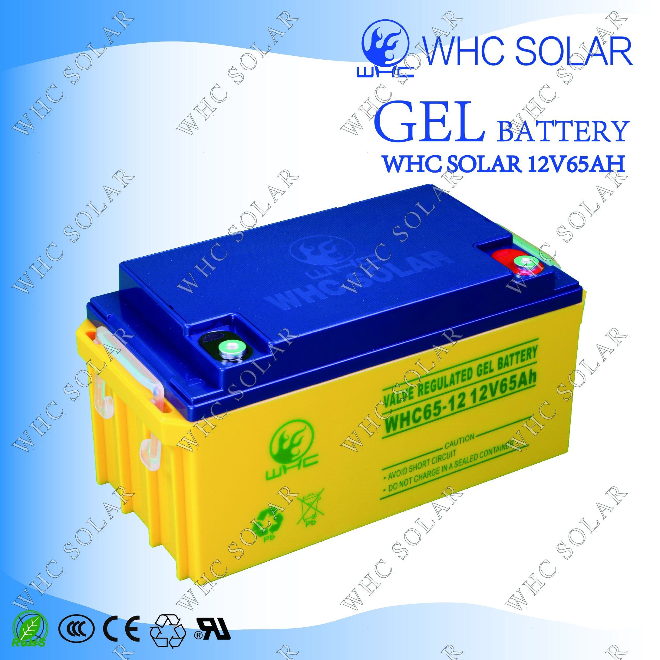 12V 65ah Maintenance Free Solar Battery for Power Supply