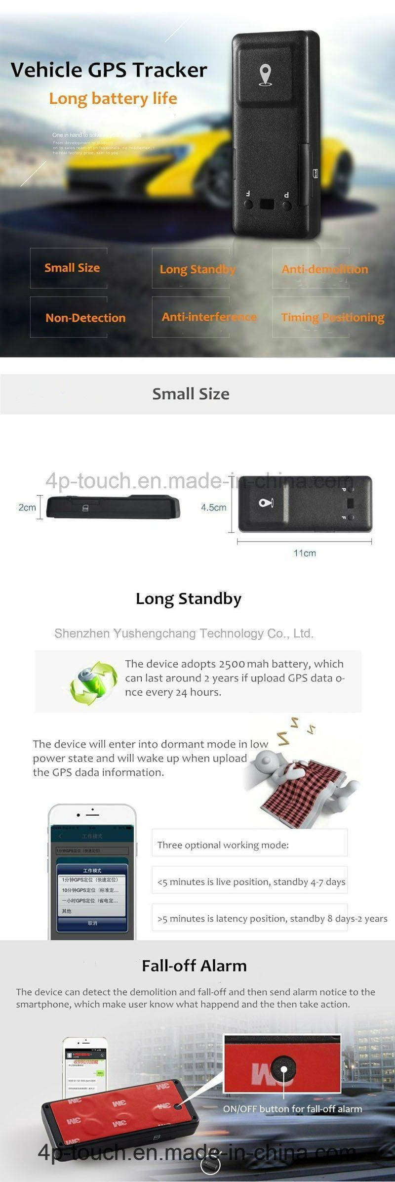 Long Standby GPS Vehicle Tracker for Motorcycle/Car (T28)