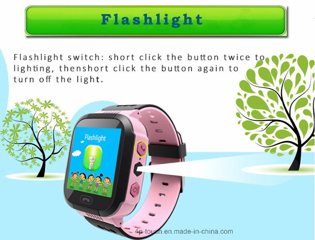 Newest Touch Screen Kids GPS Tracker Watch with Torch (D26)