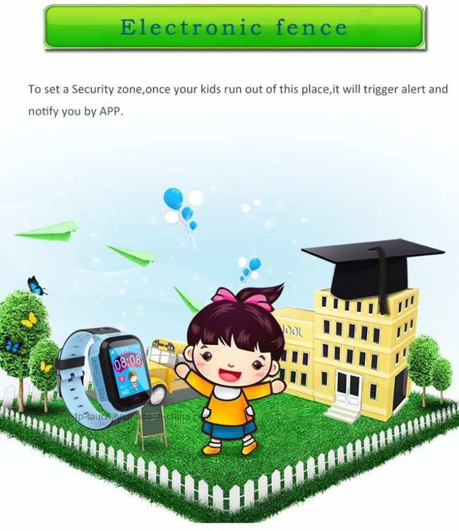 Newest Touch Screen Kids GPS Tracker Watch with Torch (D26)