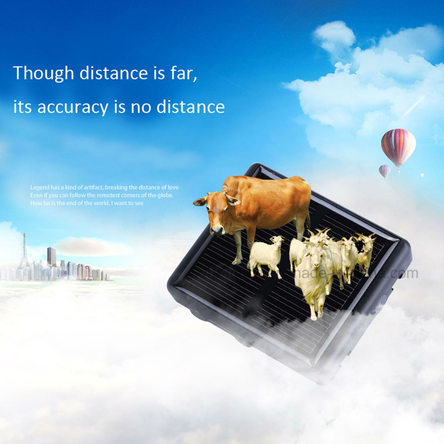 Animal GPS Tracker with Solar Power Charging (V26)