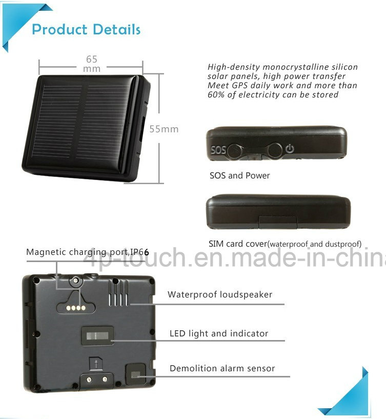 Animal GPS Tracker with Solar Power Charging (V26)