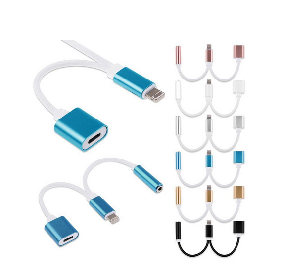 2017 Supper Hot 2 in 1 Headphone Jack Adapter & Charging Adapter for iPhone 7 7plus
