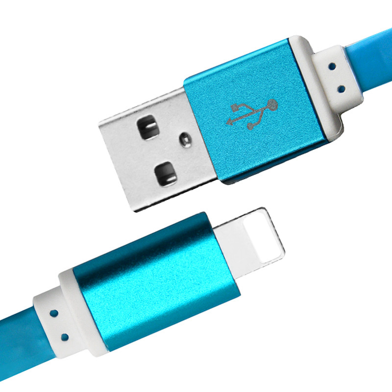 1m Retractable Flat Noodle Micro USB Cable Data Sync Phone Charger USB Cable for iPhone