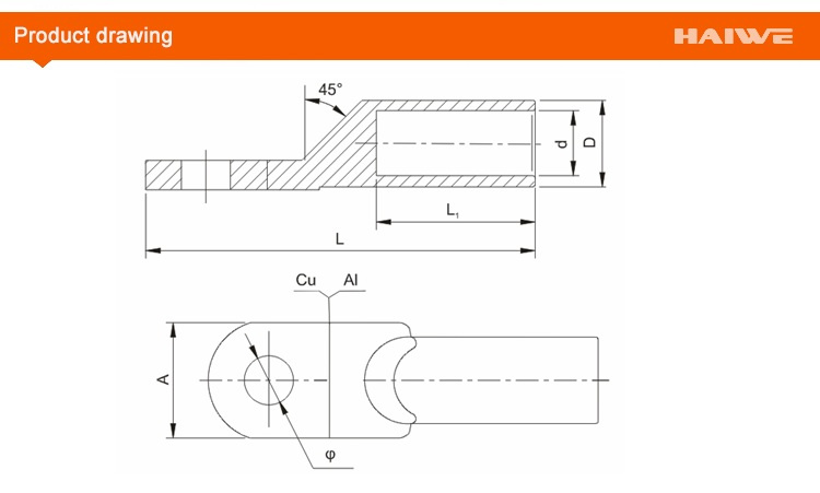 Dlt Copper Aluminum Bimetallic Terminal Connector Cable Lugs