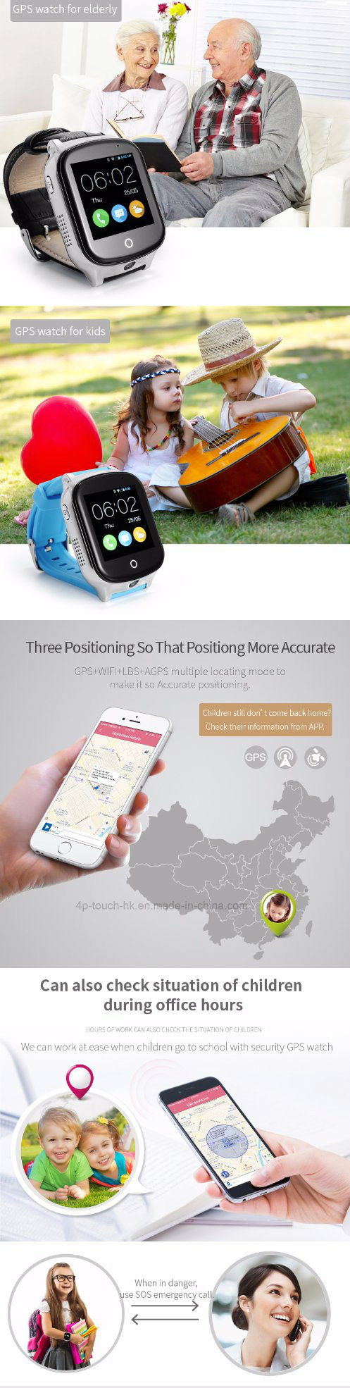 New Developed Touch Screen 3G GPS Watch with Camera Y19