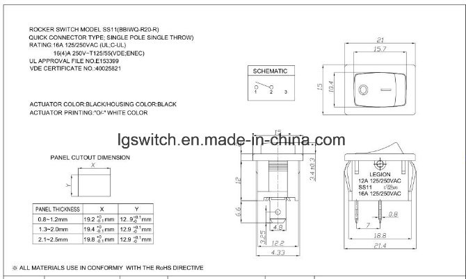 Power on-off 2 Position Micro Round Push Button Boat Rocker Switches