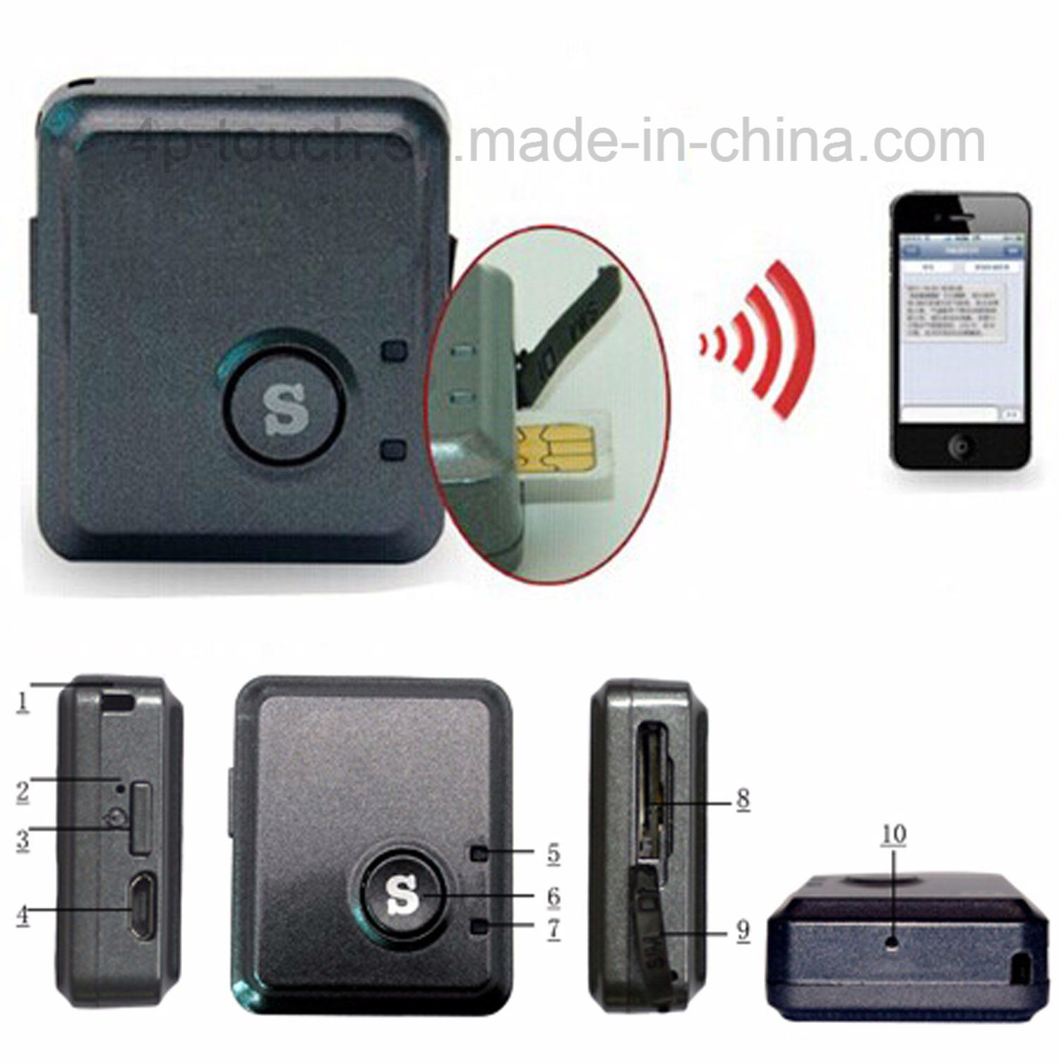 Newest Small GPS Tracker with GPS+Lbs+Agps (V8S)