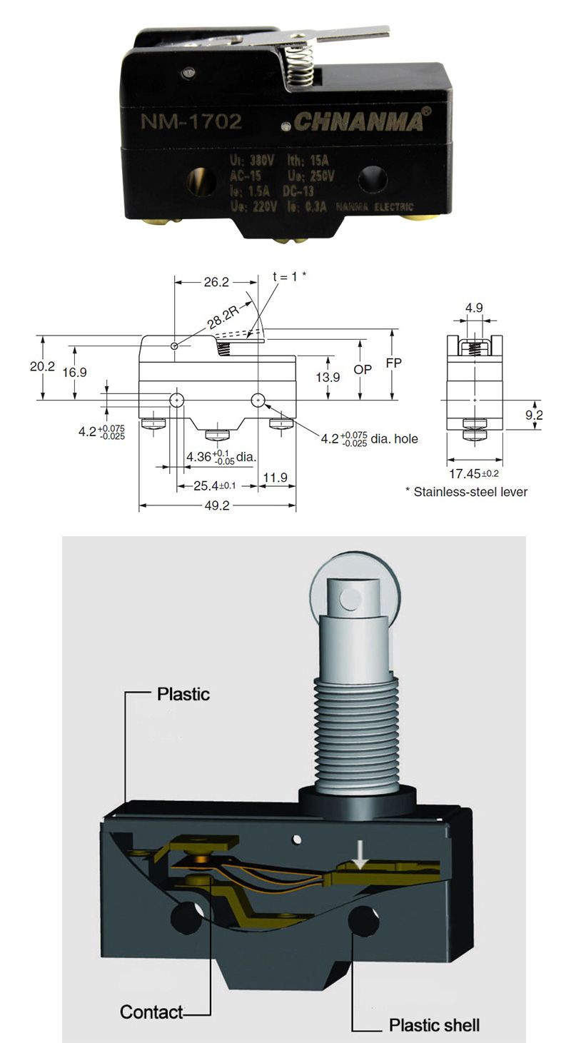 IP65 15A Micro Switch for Automation Control