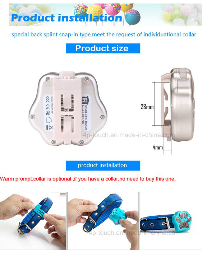 IP66 Waterproof Pets GPS Tracker with Wireless Charging (V32)