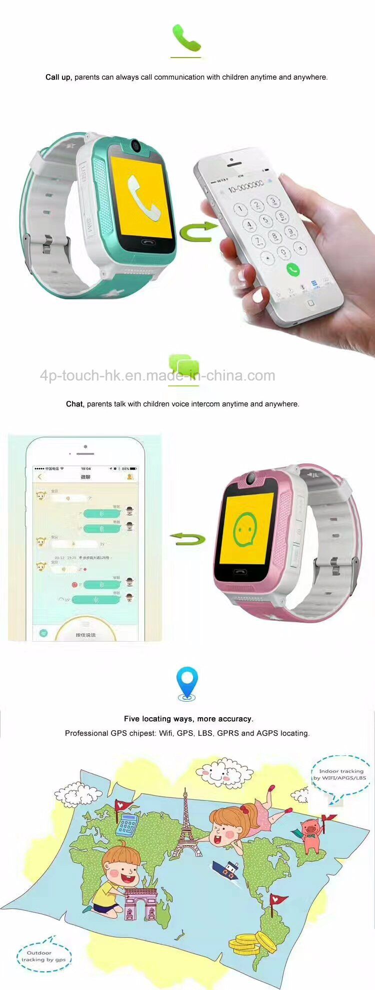 Hot Selling 3G WCDMA GPS Smart Watch with Camera (Y20)