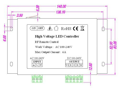 110V 220V RGB LED Strip Light Dimmer Light Remote Control