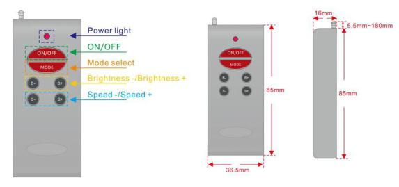 110V 220V RGB LED Strip Light Dimmer Light Remote Control