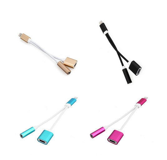 2017 Supper Hot 2 in 1 Headphone Jack Adapter & Charging Adapter for iPhone 7 7plus