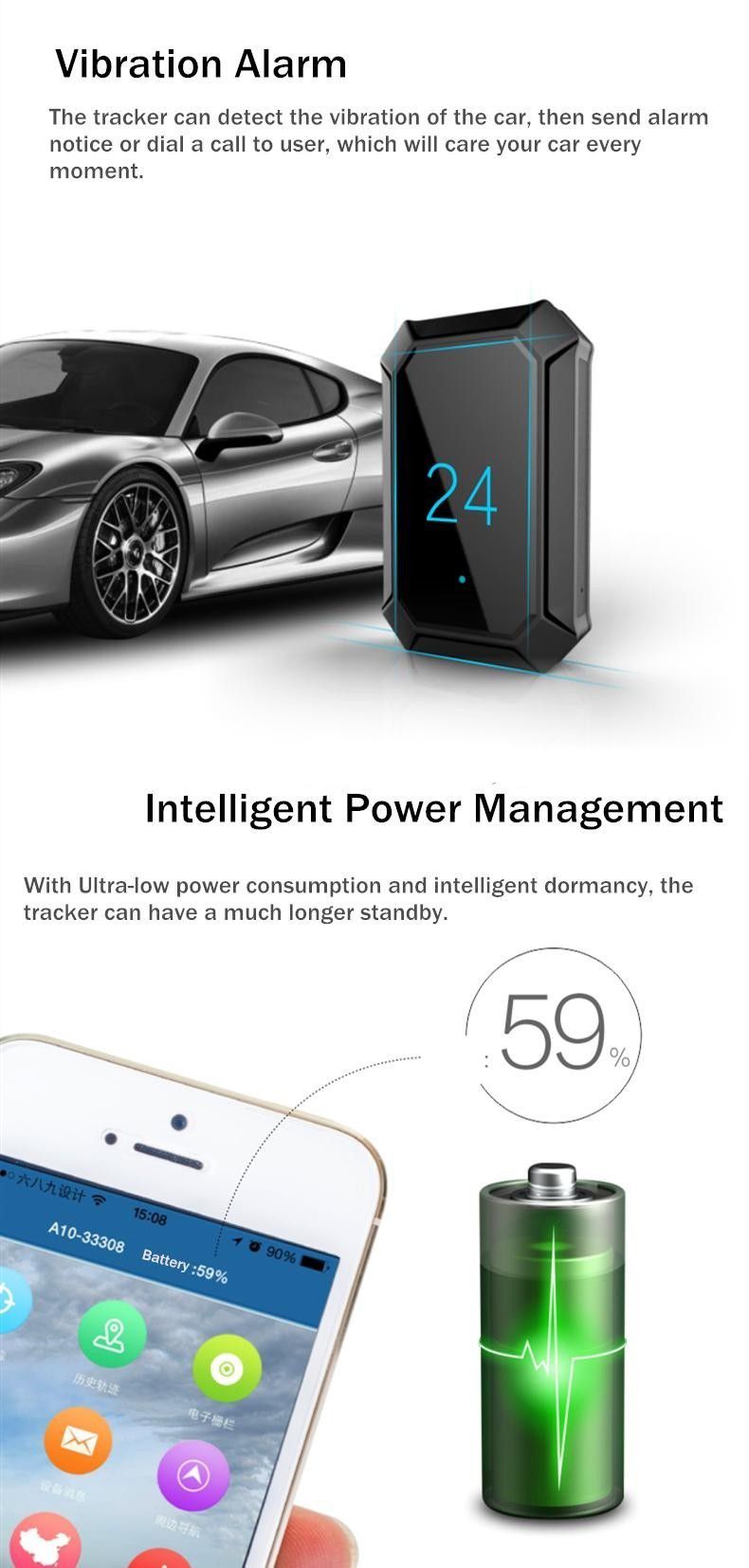 Car/Motorcycle/Vehicle GPS Tracker with APP and Real-Time Positioning (A10)