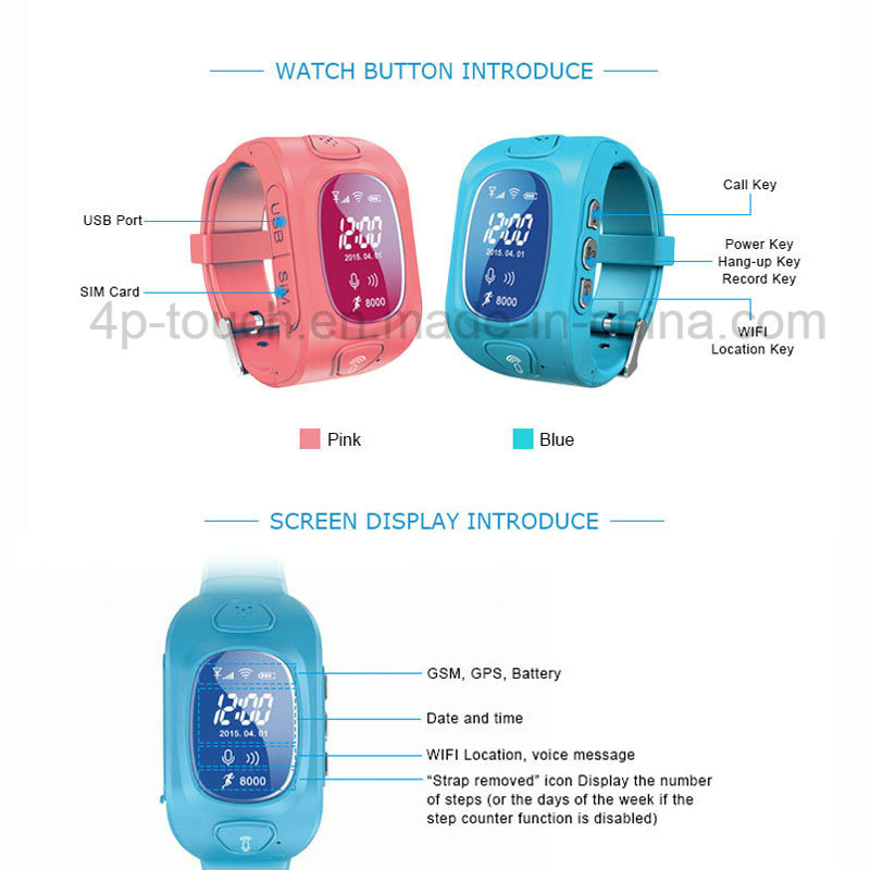 Multiple Languange Smart Kids GPS Tracker Watch (H3)