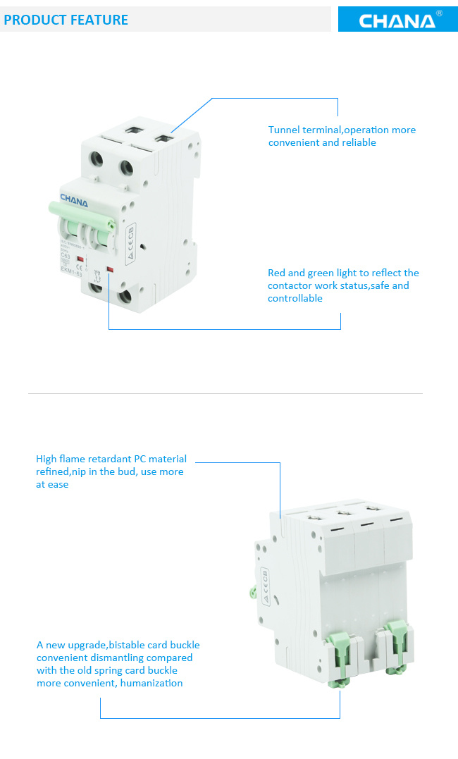 Ekm1-63 6ka/10ka Type Circuit Breaker with Ce and CB Certificates