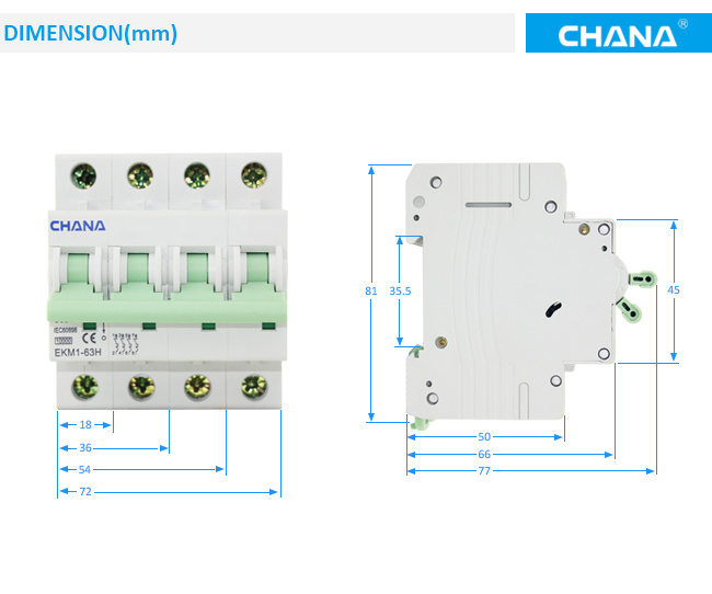 Ekm1-63 6ka/10ka Type Circuit Breaker with Ce and CB Certificates