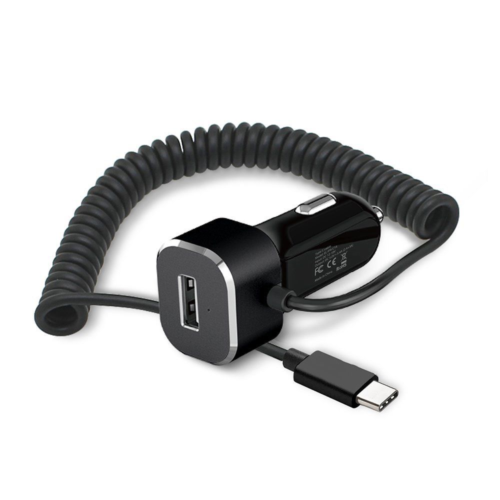 5.4A Car Charger Adapter with Integrated Built-in Type-C 3.1 Cord