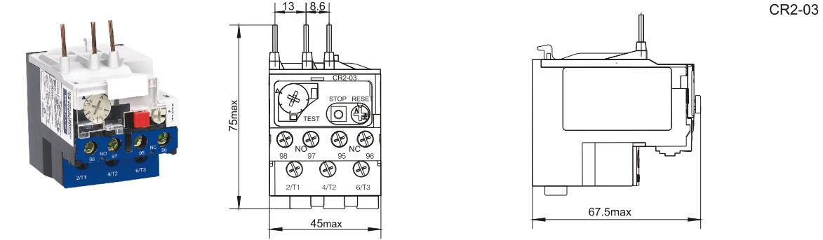 Power Relay Wide Amper Thermal Overload Relay